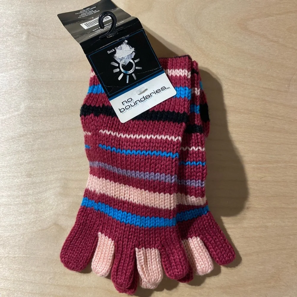 No Boundaries Multicolor Striped Knit Toe Socks (GX)